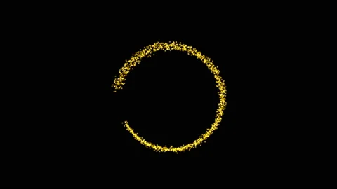 The movement of gold particles in a circle. Video stock 146543210
