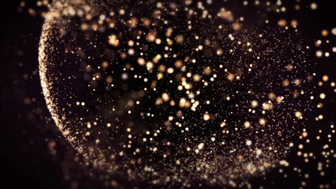 Movement Of Golden Particles Stock Footage 249660534
