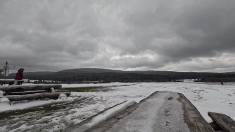 Movement of grey rain solid clouds over mountain valley in spring. 스톡 동영상 295189096