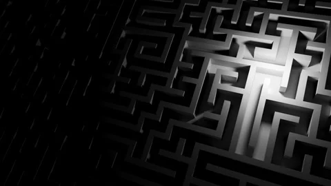 Movement in a huge, dark labyrinth and search for a path to freedom. Stock Footage 265650902