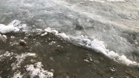 The movement of ice on the river in the spring after a cold winter in Siberia. 動画素材 130061419