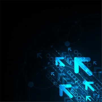 The movement of information in the digital world. Stock Illustration