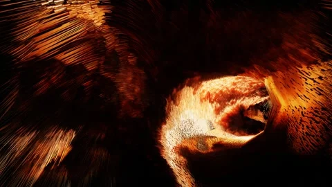 Movement inside a pipe covered with multi-colored thick wool. abstract looping e Stock Footage 254177183