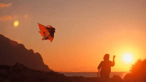 Movement of the kite Stockbeeldmateriaal 97795496