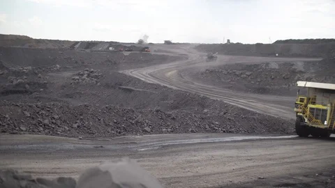 The movement of a large mining truck Video stock 114829175