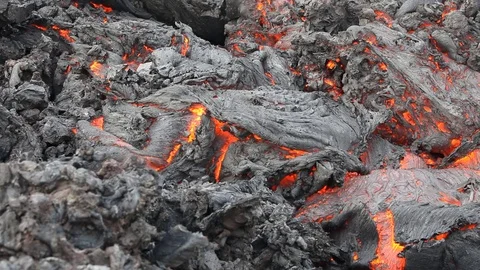 Movement of a lava flow Video stock 80936558