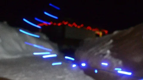 The movement of the lights when taking a photo in the style freezelight paint. Stock Footage 120327410