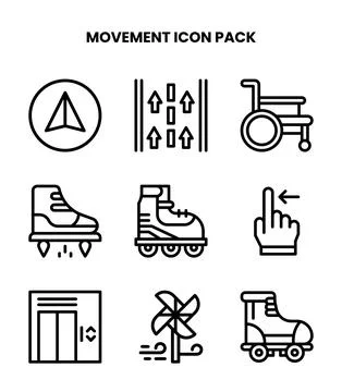 Movement Line Collection Icons Pack Stock Illustration