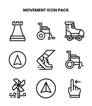 Movement Line Collection Icons Pack 스톡 일러스트
