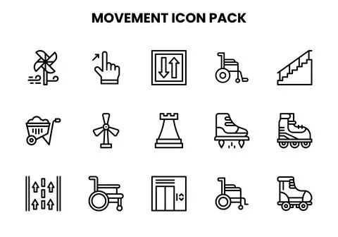 Movement Line Collection Icons Pack Ilustración de archivo