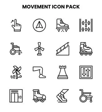Movement Line Design Icons Pack 库存插图