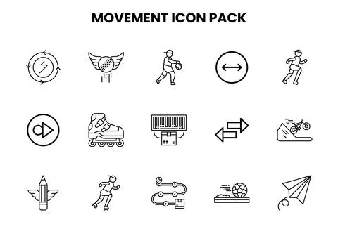 Movement Line Graphics Icons Pack Stock Illustration