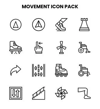 Movement Line Graphics Icons Pack Illustrazione stock