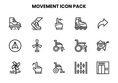Movement Line Icons Pack 库存插图