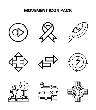Movement Line Icons Pack Illustrazione stock