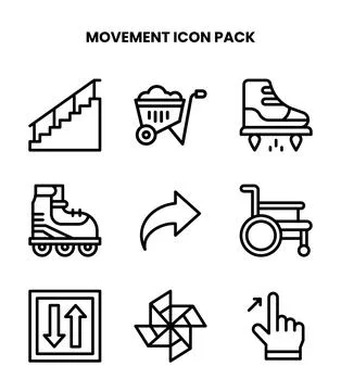 Movement Line Scalable Icons Pack Illustrazione stock