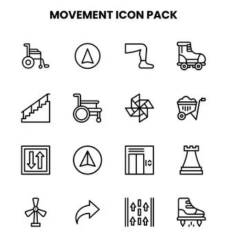 Movement Line Scalable Icons Pack Illustrazione stock