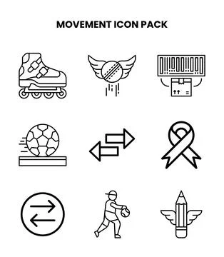 Movement Line UI Icons Pack 스톡 일러스트