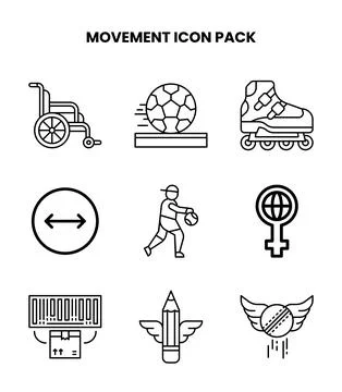 Movement Line Vector Icons Pack 库存插图