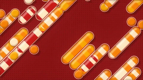 Movement of lines and dots with trendy gradient. 3d rendering loop animation 4K Stock Footage 185391849