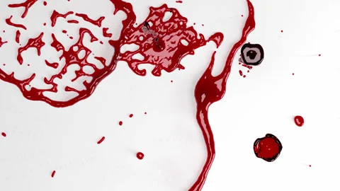 Movement of liquid of blood on a plain background. Liquid, wet, water, blood Stock Footage 297580493