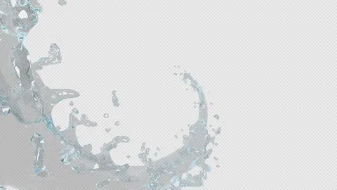 Movement of liquid or water on a plain background on a transparen Video stock 297786510