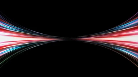 Movement of long light on black , Ready transparent effect for post productio Stock Footage 95538071