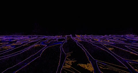 Movement of a luminous surface into the distance against a background of black 動画素材 227389674