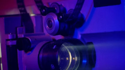 The movement of the mechanism, projector Stock Footage 70837299