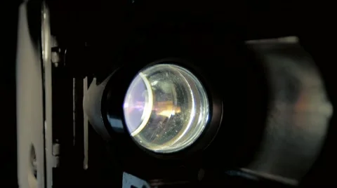 The movement of the mechanism, projector, rollers, cinema projection lens Video stock 68967792