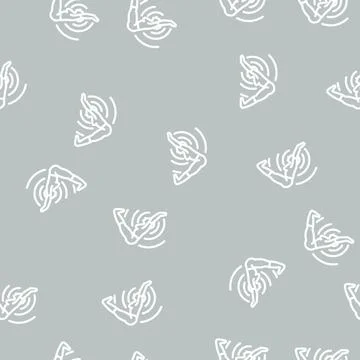 Movement meditation line vector seamless pattern Stock Illustration