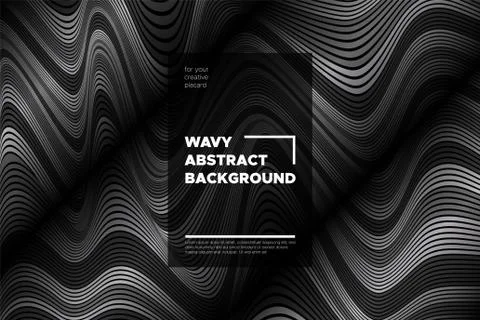 Movement. Monochrome Abstract Background of Waves. Modern Bright Flow Poster. Stock Illustration