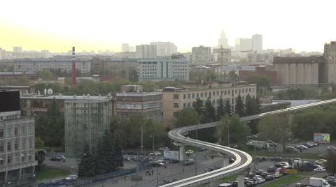 The movement of the monorail on the track. Video stock 54993927