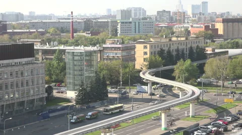 The movement of the monorail on the track. Video stock 54994359