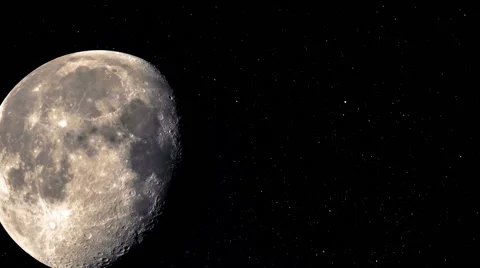 Movement of the moon at the starry sky 库存影片 40433068