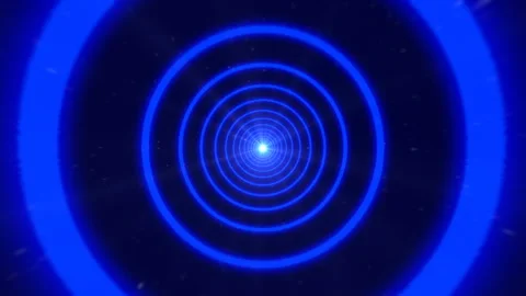 Movement of multicolored neon circles Stock Footage 195679676