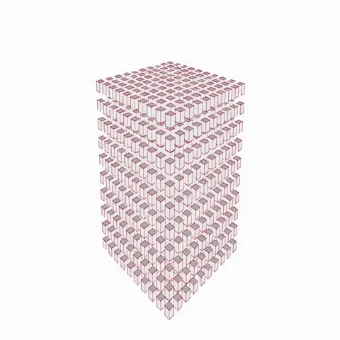 Movement of a multistructural cube Stock Footage 69480186