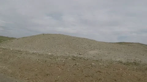 Movement Near a Huge Herd of Cattle in the Mongolian Steppes at Low Speed Pov Stock Footage 62569893