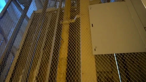 The movement of an old elevator in a house in St. Petersburg 스톡 동영상 94051479