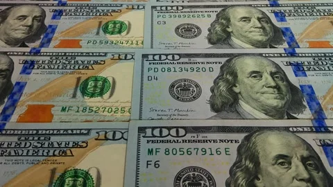 Movement Over 100 Dollar Bills, Exclusive, Business, Money, High Quality, Cash Stock Footage 301636340