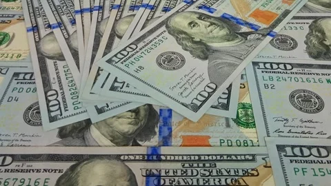 Movement Over 100 Dollar Bills, Exclusive, Business, Cash, High Quality, Money Stock Footage 301636509