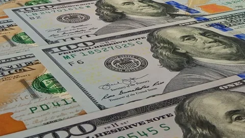 Movement Over 100 Dollar Bills, Exclusive, Money, Cash, Business, High Quality Stock Footage 301636576
