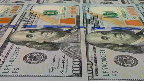 Movement Over 100 Dollar Bills, Exclusive, Money, Cash, High Quality, Business Stock Footage 301636584