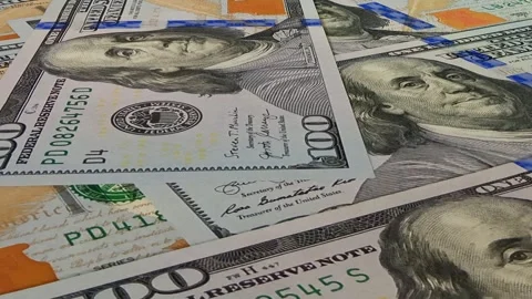 Movement Over 100 Dollar Bills, Exclusive, Cash, Money, Business, High Quality Stock Footage 301636751