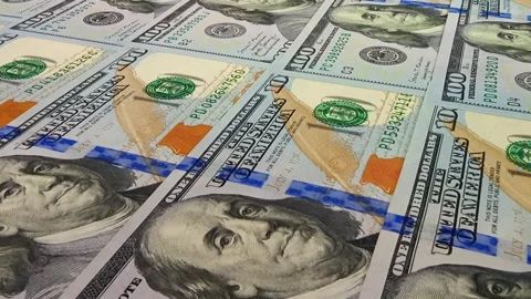 Movement Over 100 Dollar Bills, Cash, Exclusive, Business, High Quality, Money Stock Footage 301882445