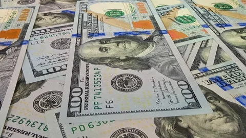 Movement Over 100 Dollar Bills, Cash, High Quality, Exclusive, Business, Money Stock Footage 301882778