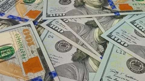 Movement Over 100 Dollar Bills, Cash, High Quality, Exclusive, Money, Business Stock Footage 301882783