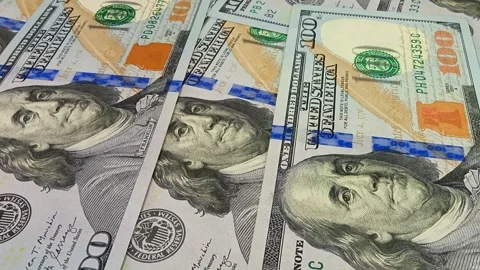 Movement Over 100 Dollar Bills, Cash, High Quality, Money, Business, Exclusive Stock Footage 301882962