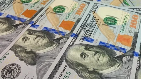Movement Over 100 Dollar Bills, Cash, Business, Exclusive, High Quality, Money Stock Footage 301882968