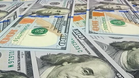 Movement Over 100 Dollar Bills, Cash, Business, Exclusive, Money, High Quality Stock Footage 301882982